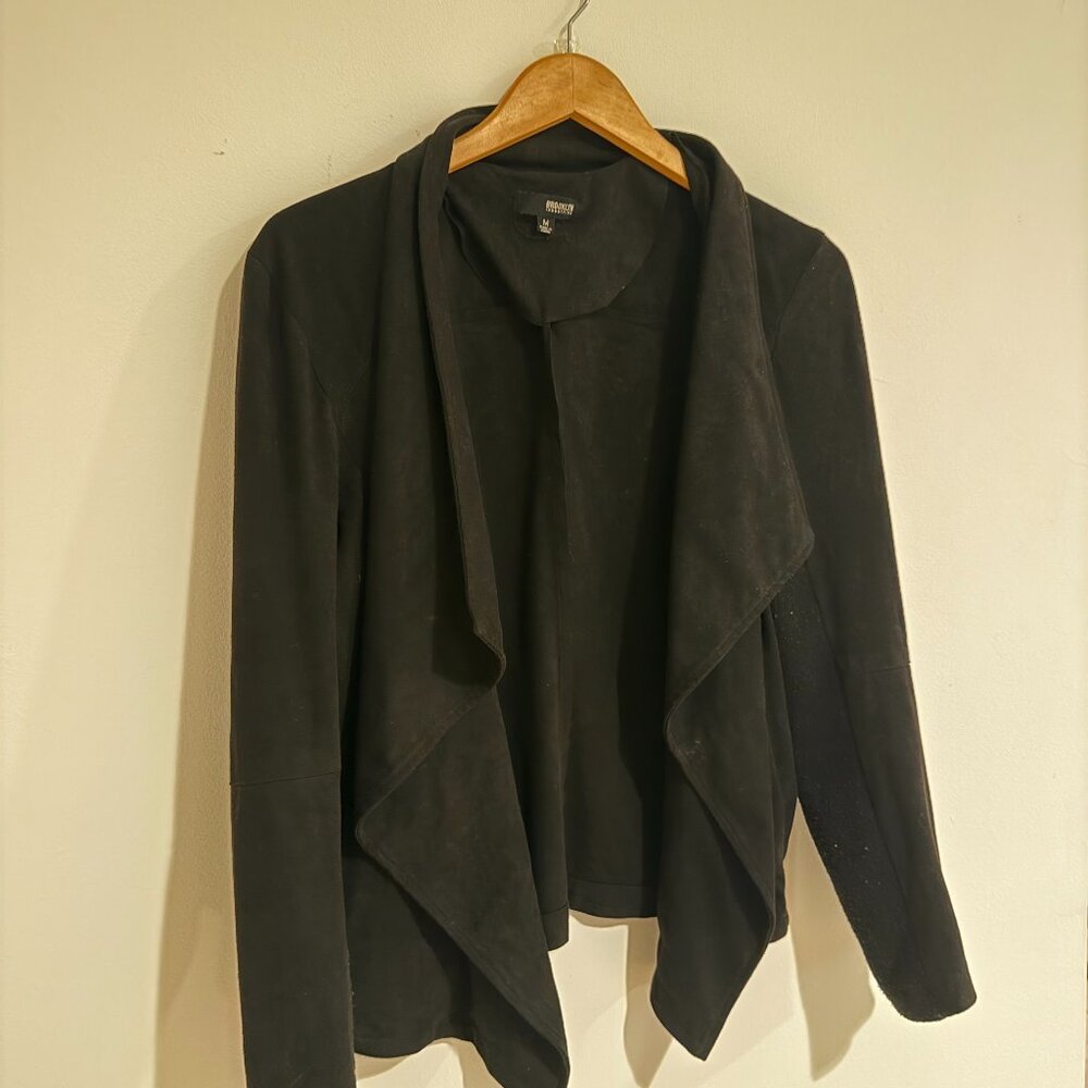 Faux Suede Black Waterfall Jacket